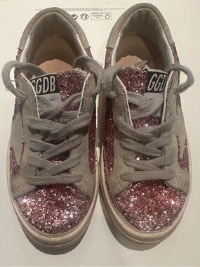 Golden Goose Kids Pink Glitter & Gray Suede Low-Top Sneakers